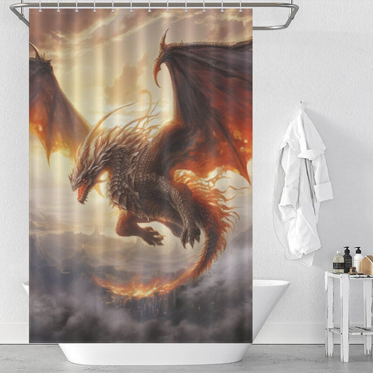Dragon Shower Curtain Cloud Wings 