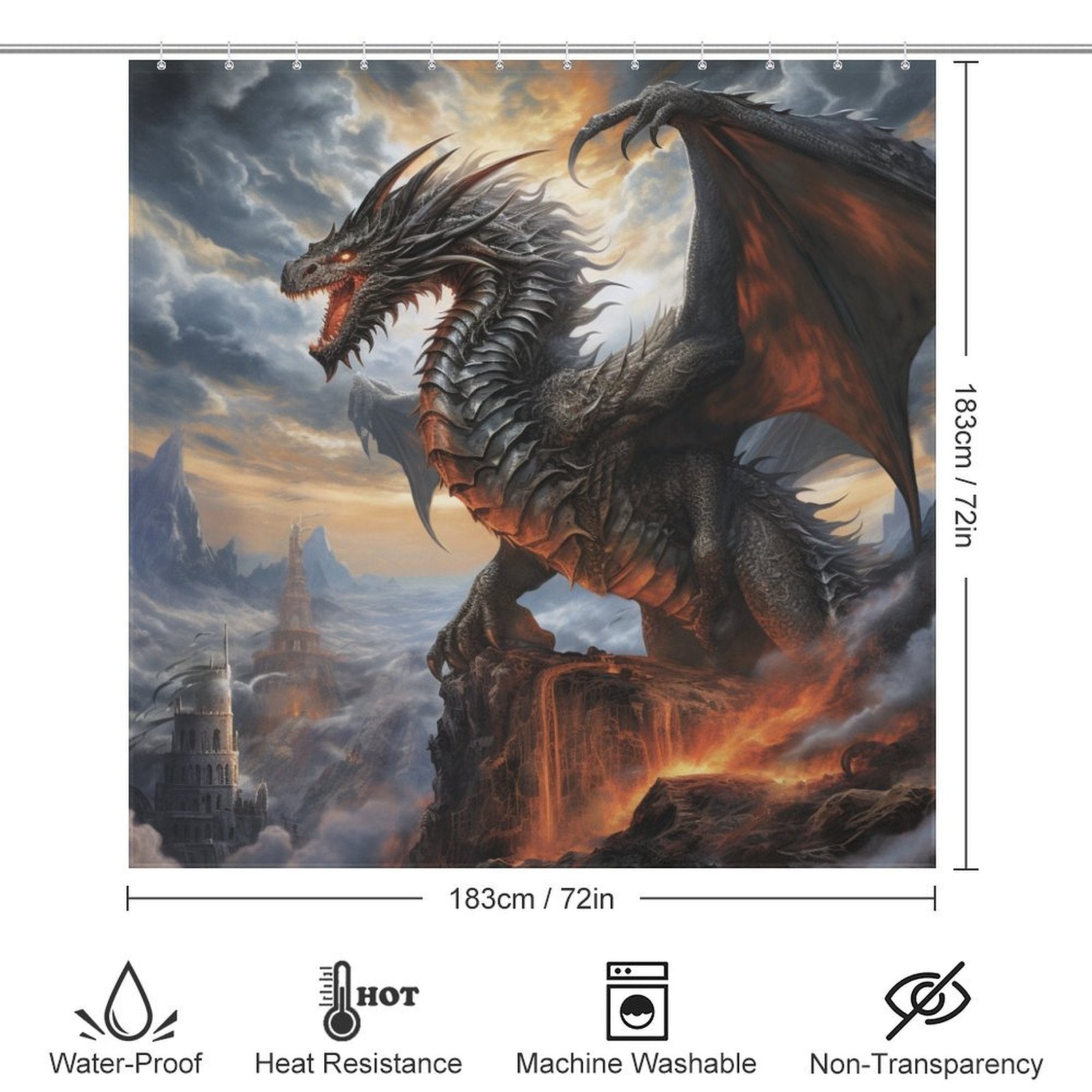 Dragon Shower Curtain Fantastical 