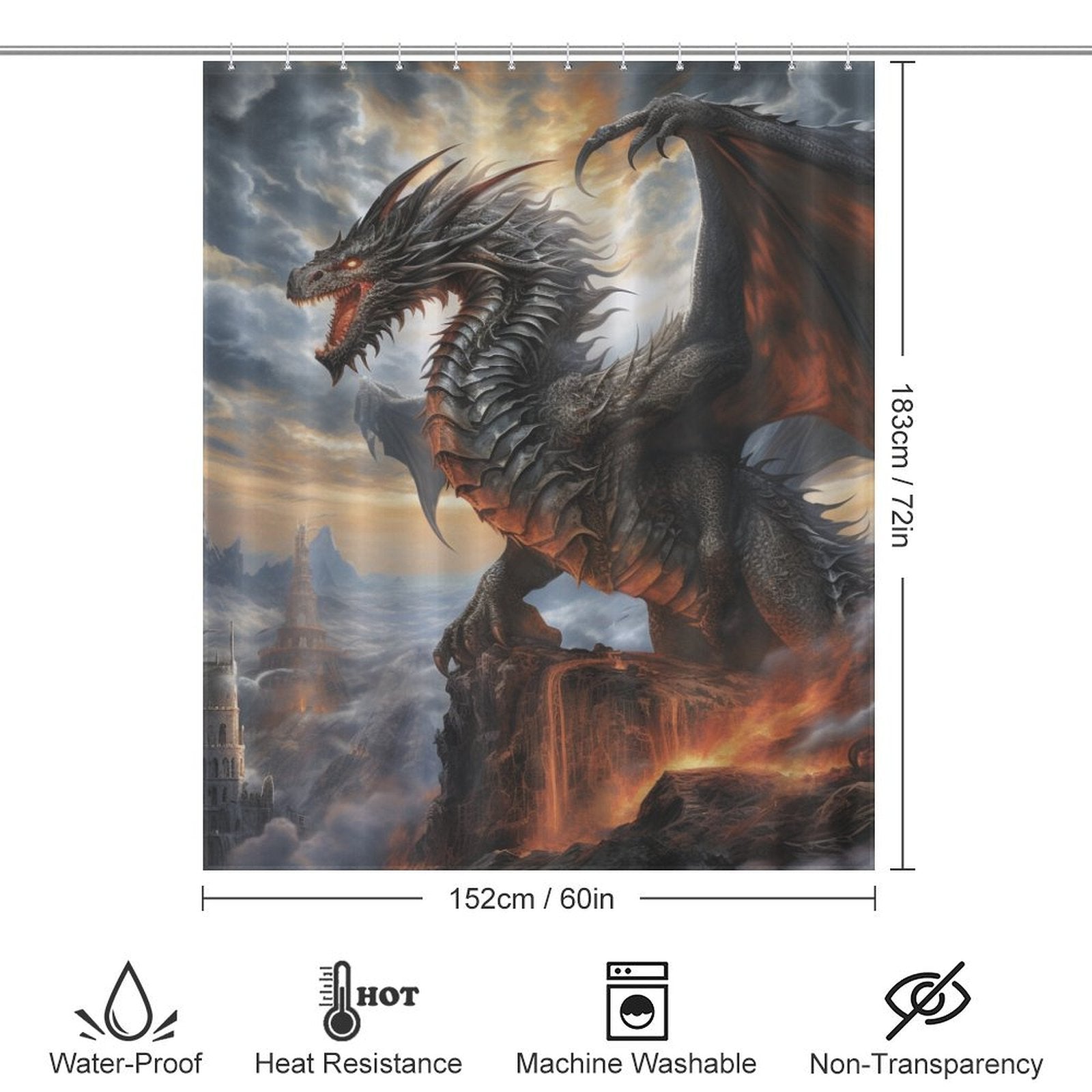 Dragon Shower Curtain Fantastical 