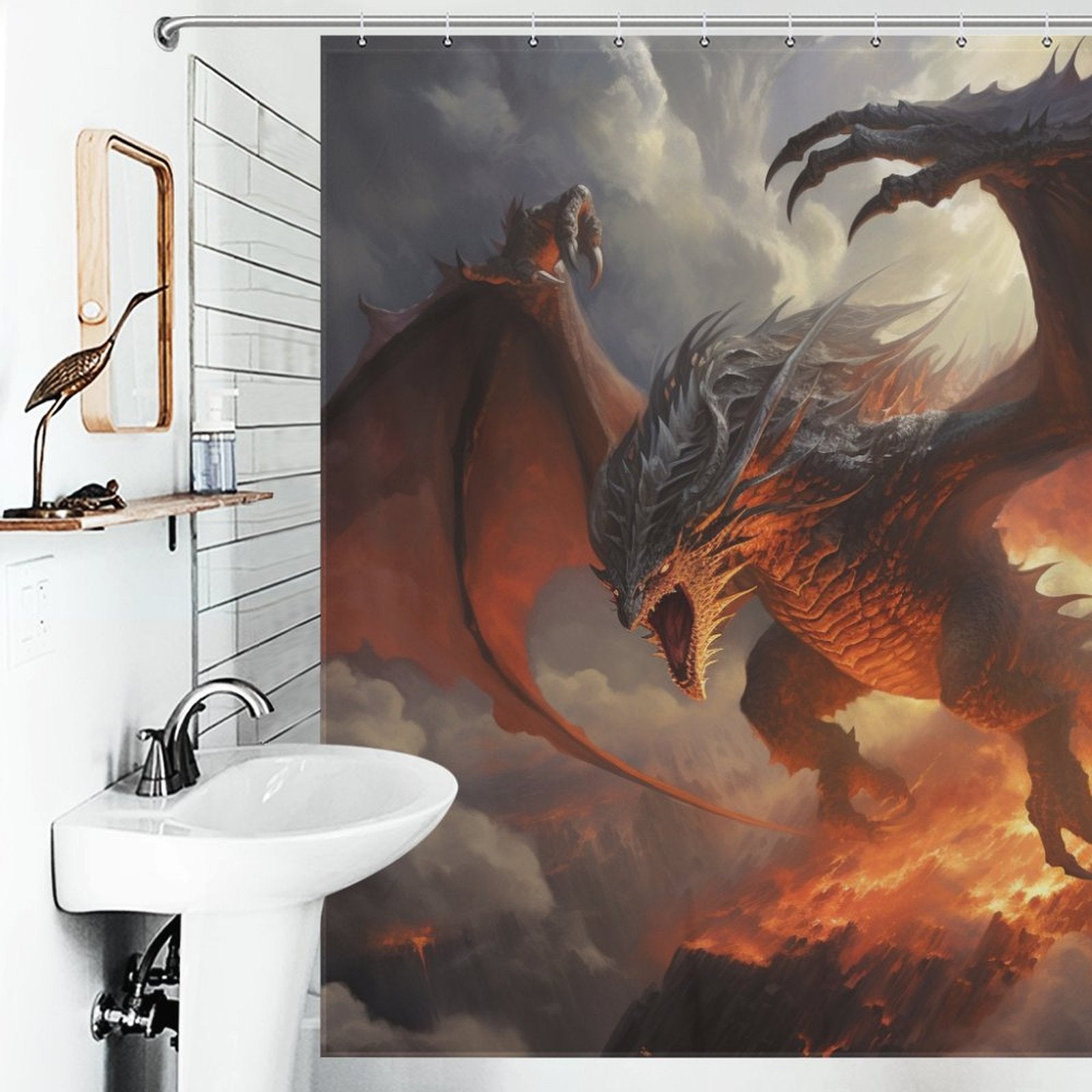 Dragon Shower Curtain Mystical Skies 