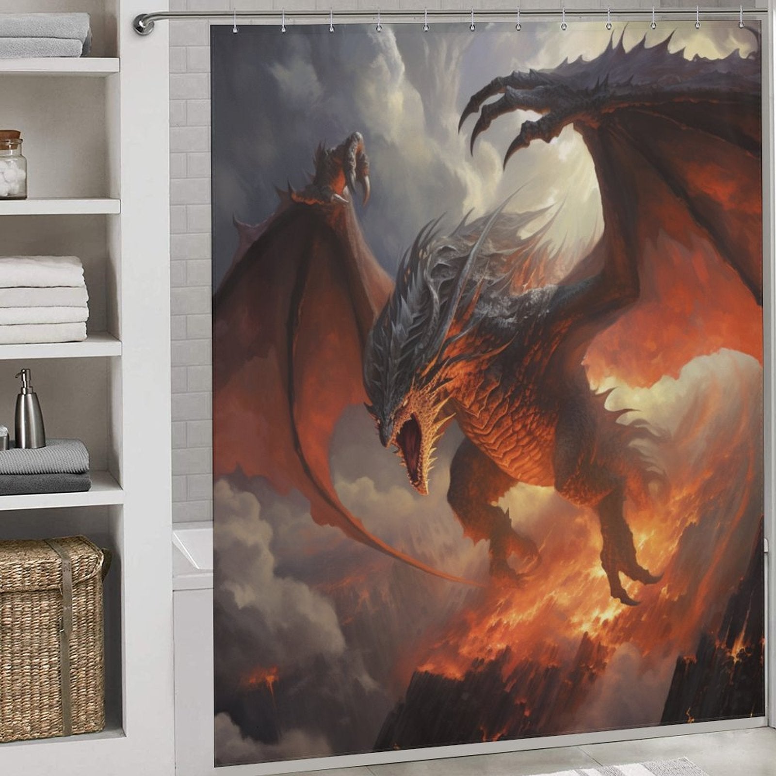 Dragon Shower Curtain Mystical Skies 