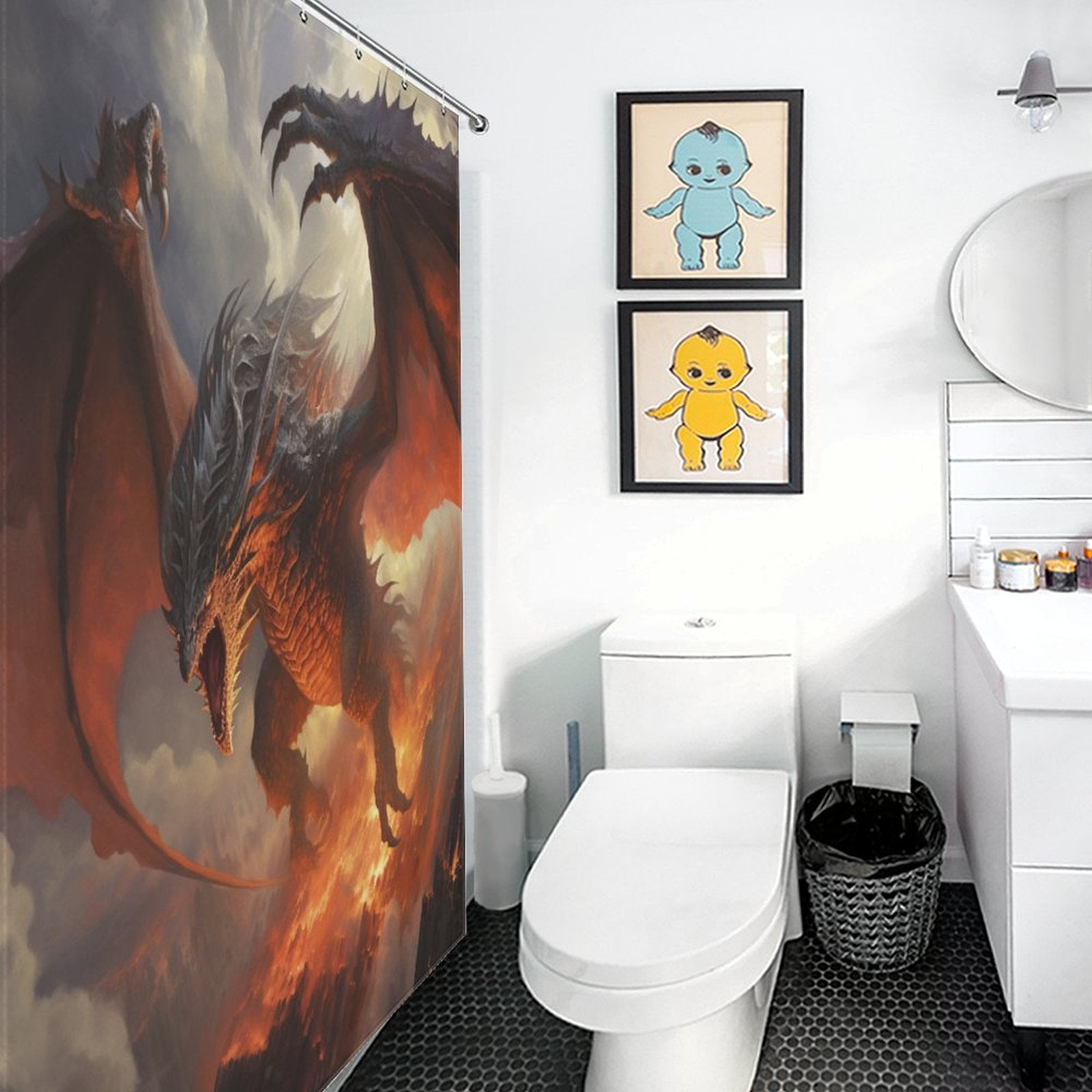 Dragon Shower Curtain Mystical Skies 