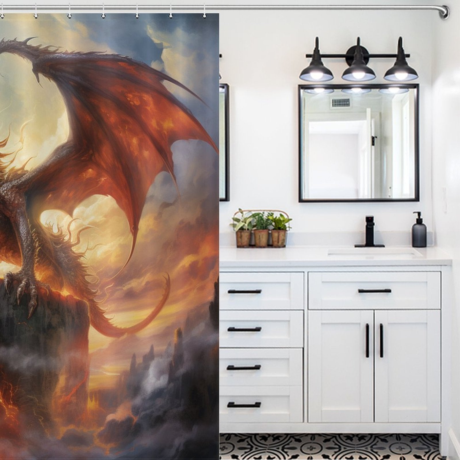 Dragon Shower Curtain Mythical Realm 