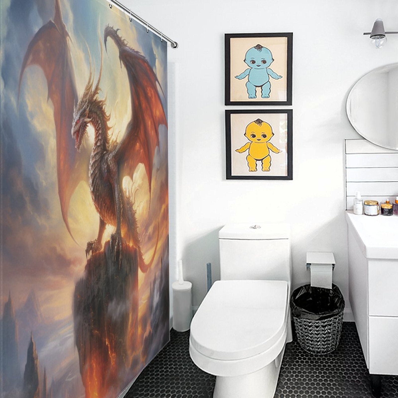 Dragon Shower Curtain Mythical Realm 