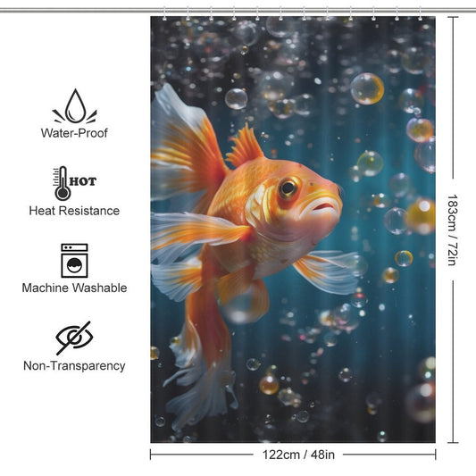 Dreamy Aquatic Goldfish Shower Curtain 