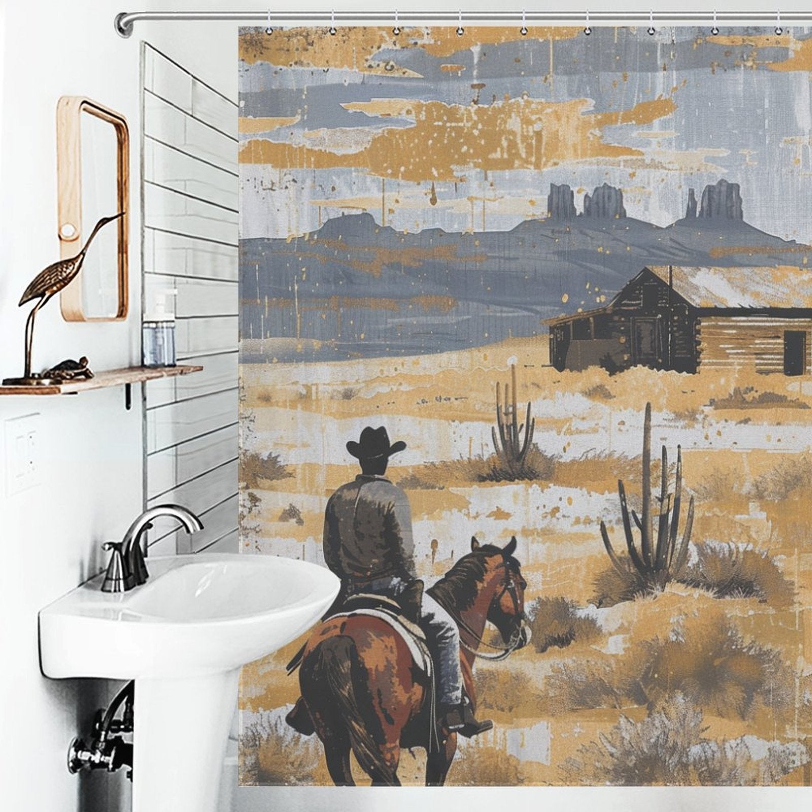 Dusty Trails Cowboy Shower Curtain
