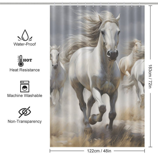 Dynamic Horse Shower Curtain