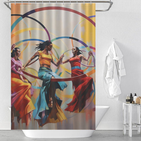 Dynamic Loop Hula Hoop Shower Curtain