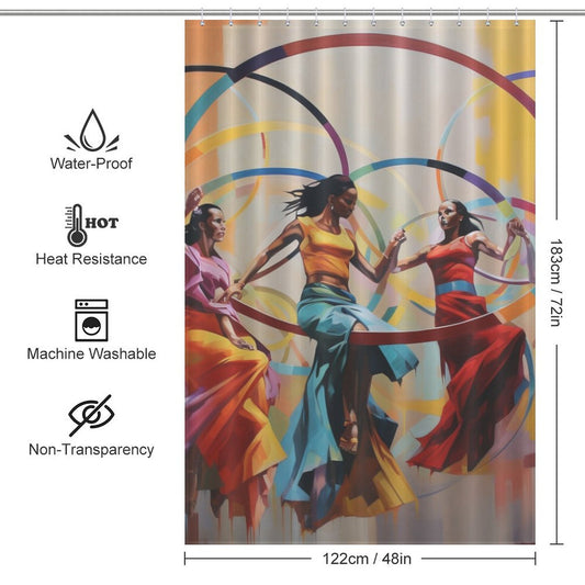 Dynamic Loop Hula Hoop Shower Curtain