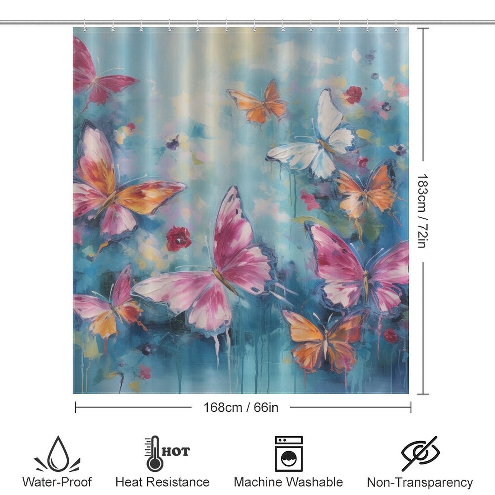 Educational Butterfly Showcase Shower Curtain