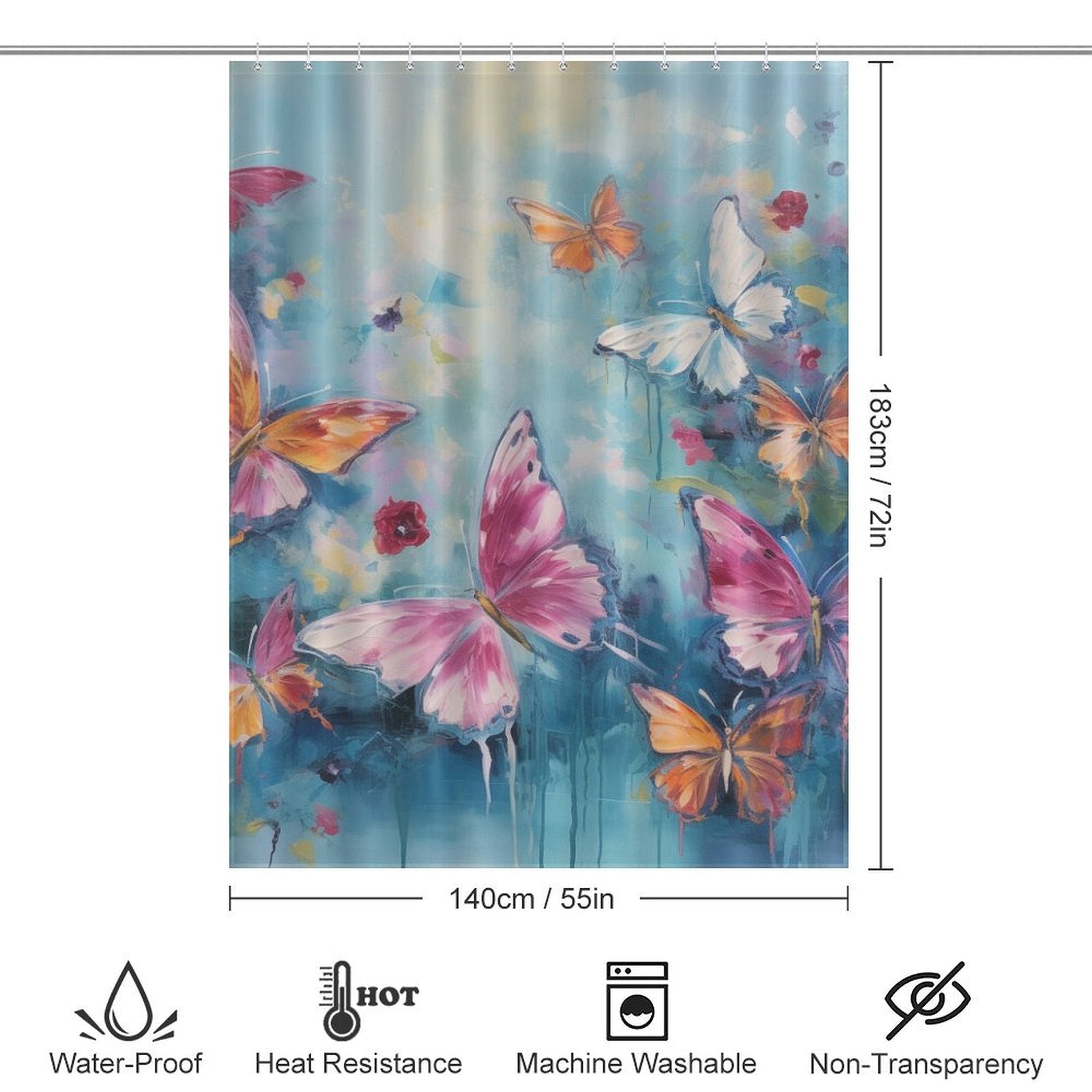 Educational Butterfly Showcase Shower Curtain