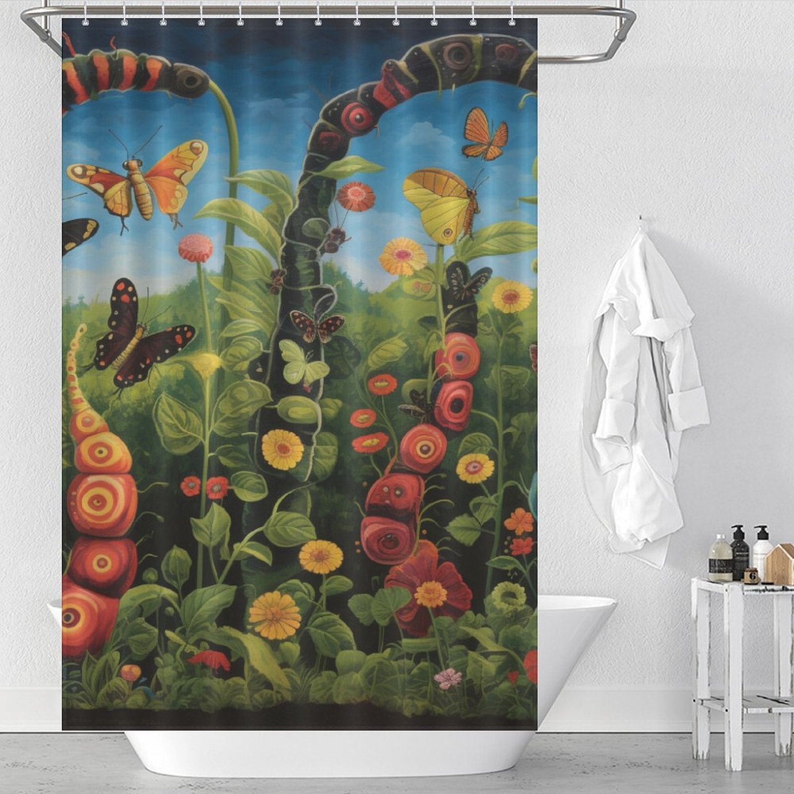 Educational Caterpillar Shower Curtain