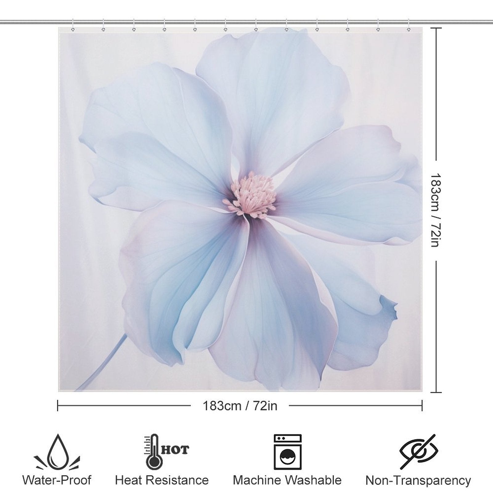 ElegantFlair Periwinkle Shower Curtain