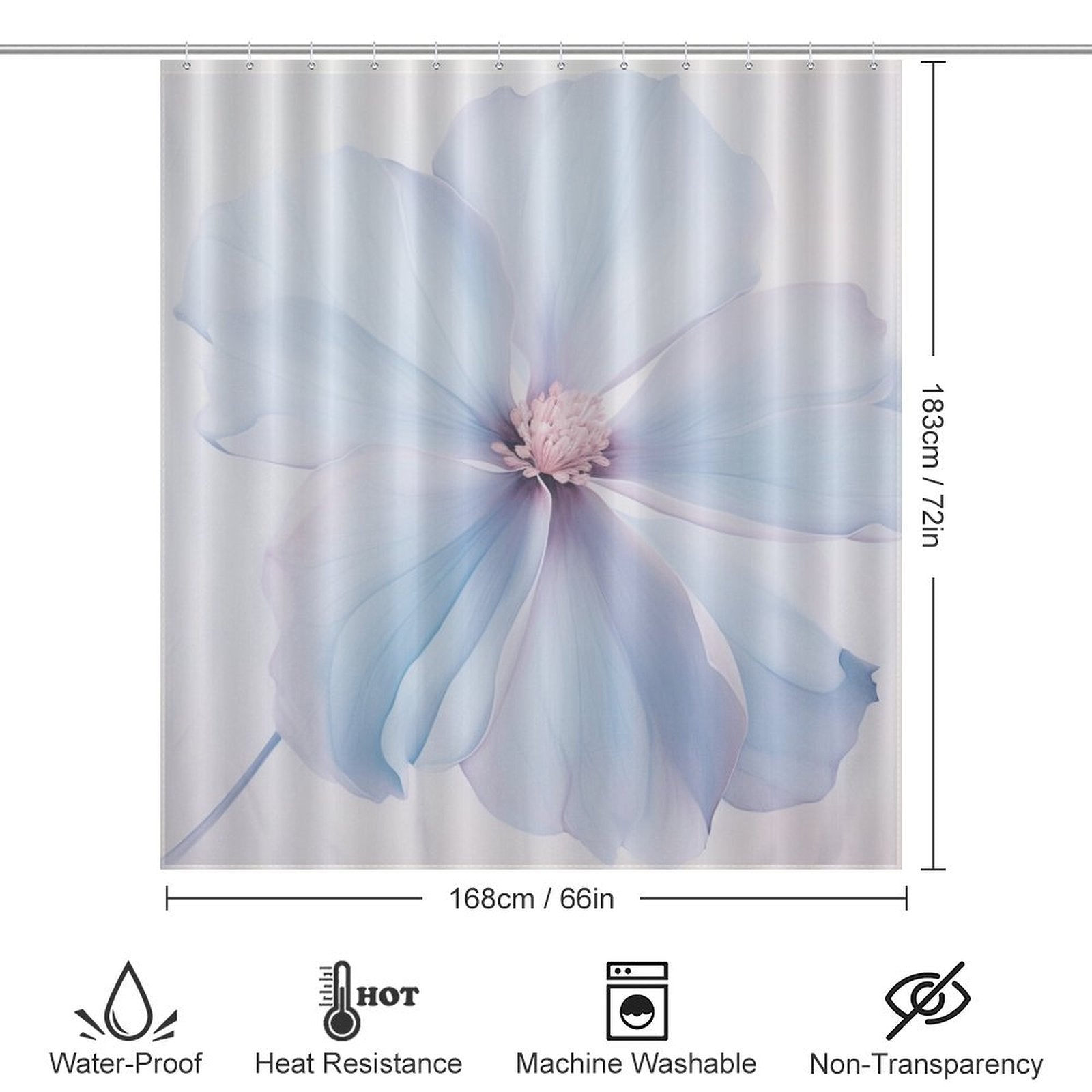 ElegantFlair Periwinkle Shower Curtain