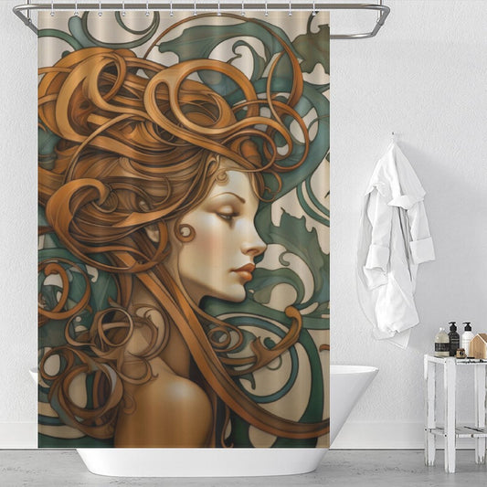 Elegant Art Nouveau Shower Curtain