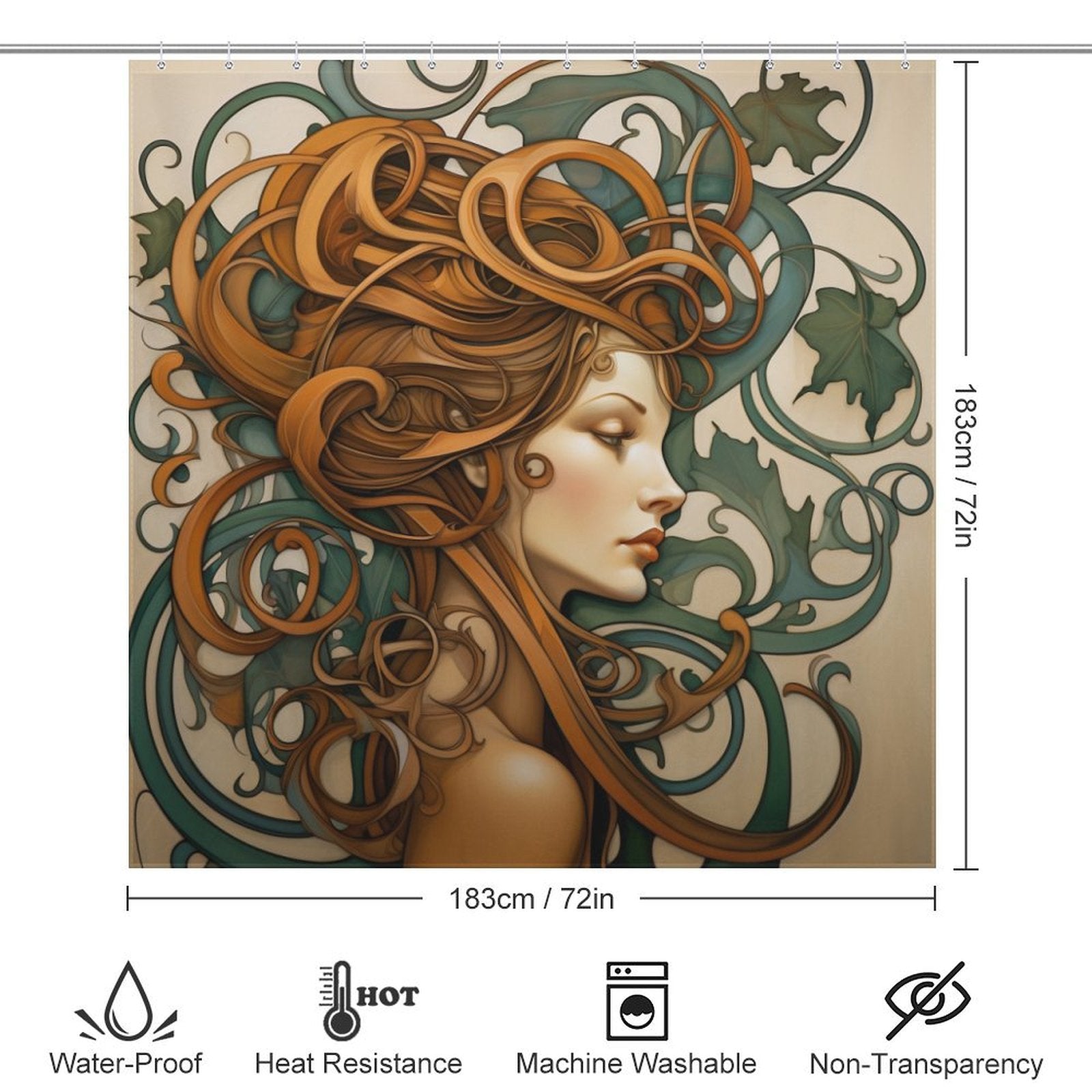 Elegant Art Nouveau Shower Curtain