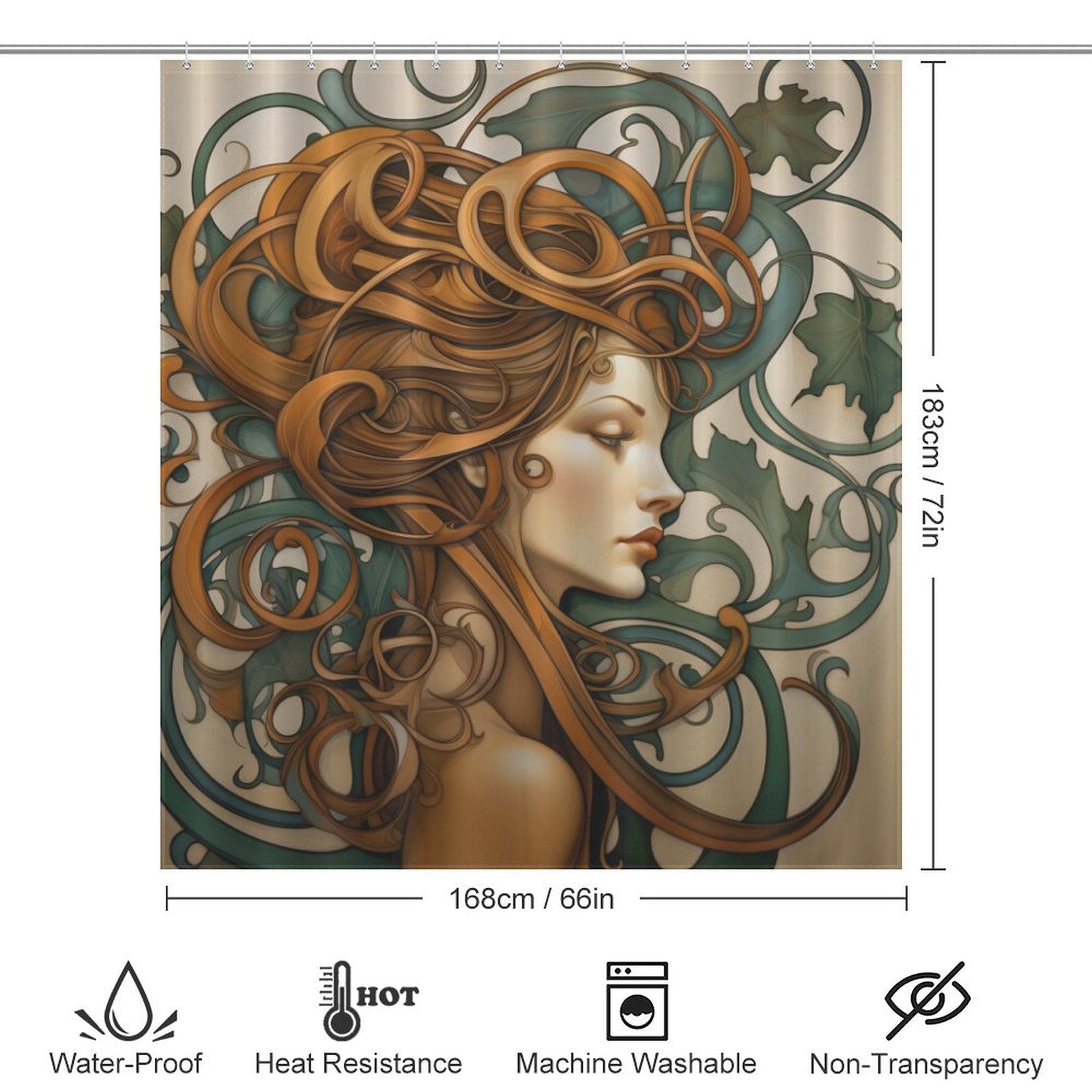 Elegant Art Nouveau Shower Curtain