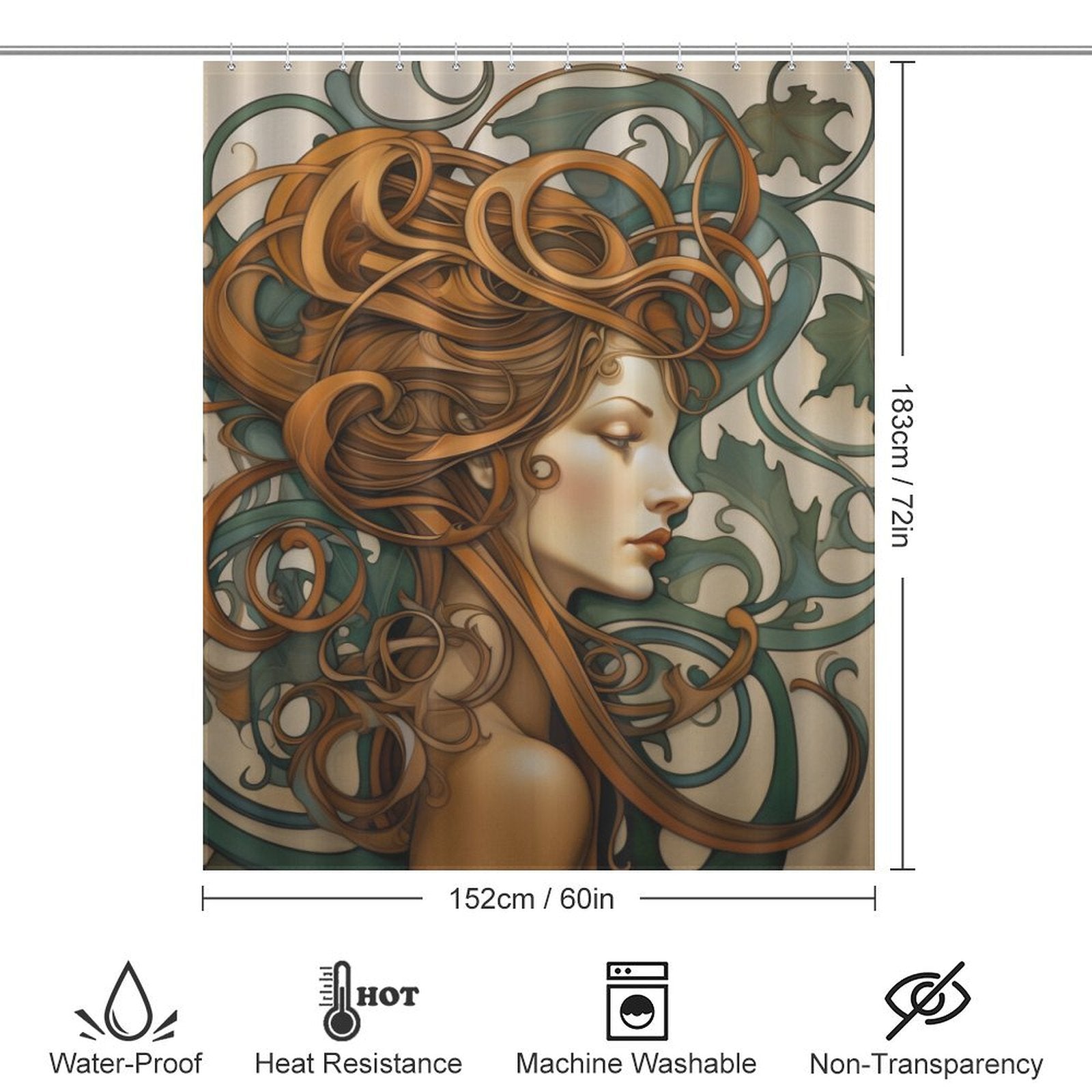 Elegant Art Nouveau Shower Curtain