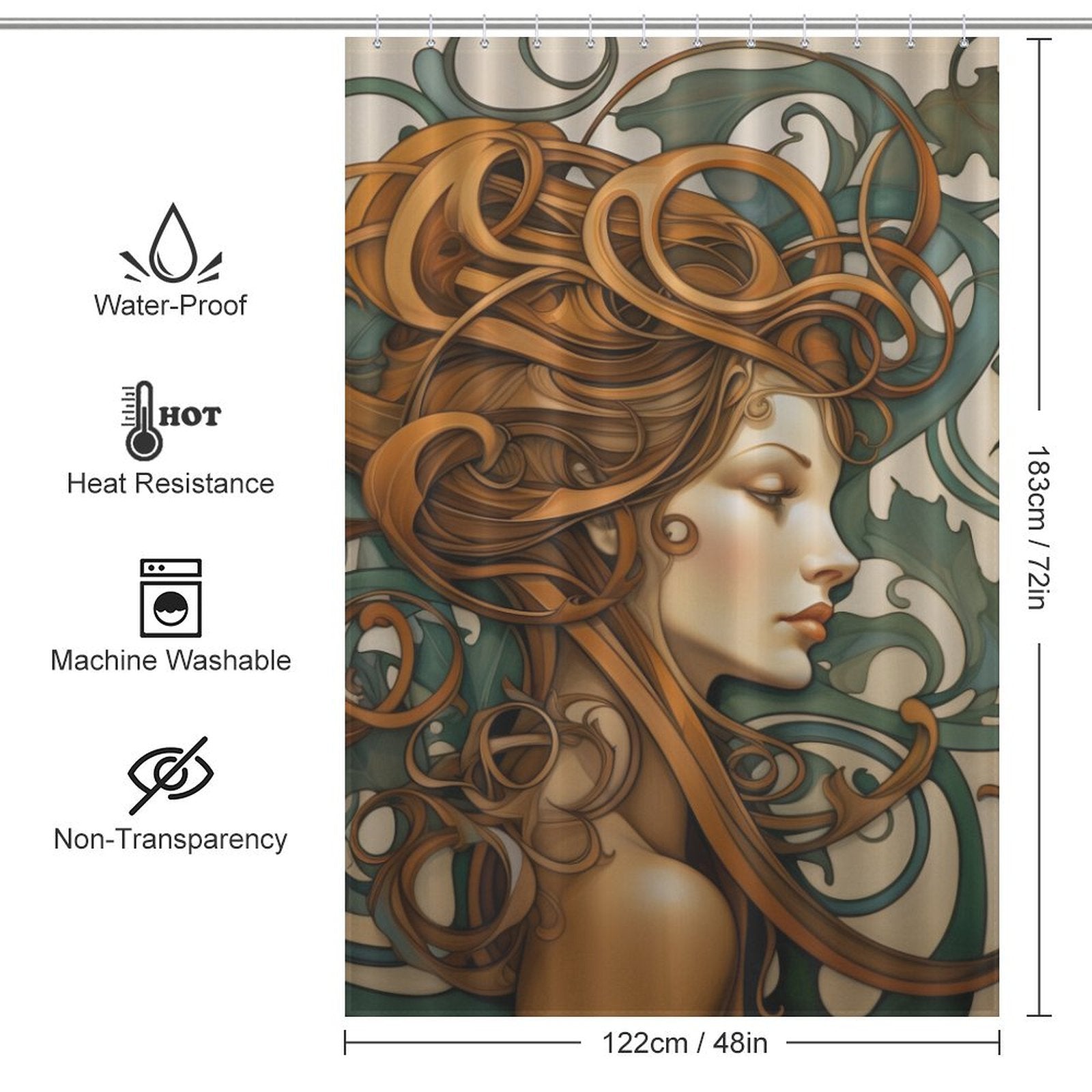 Elegant Art Nouveau Shower Curtain