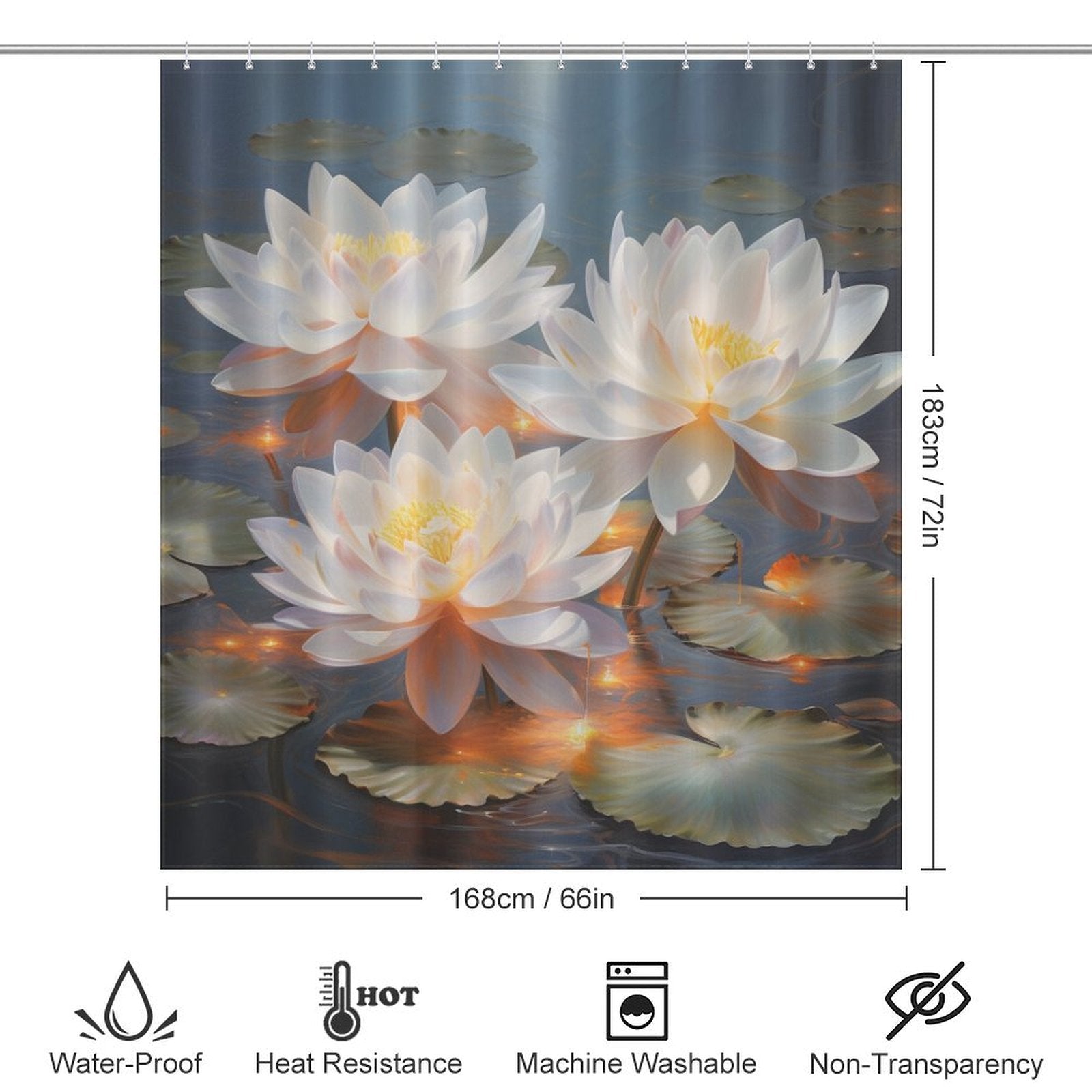 Elegant Lotus Shower Curtain