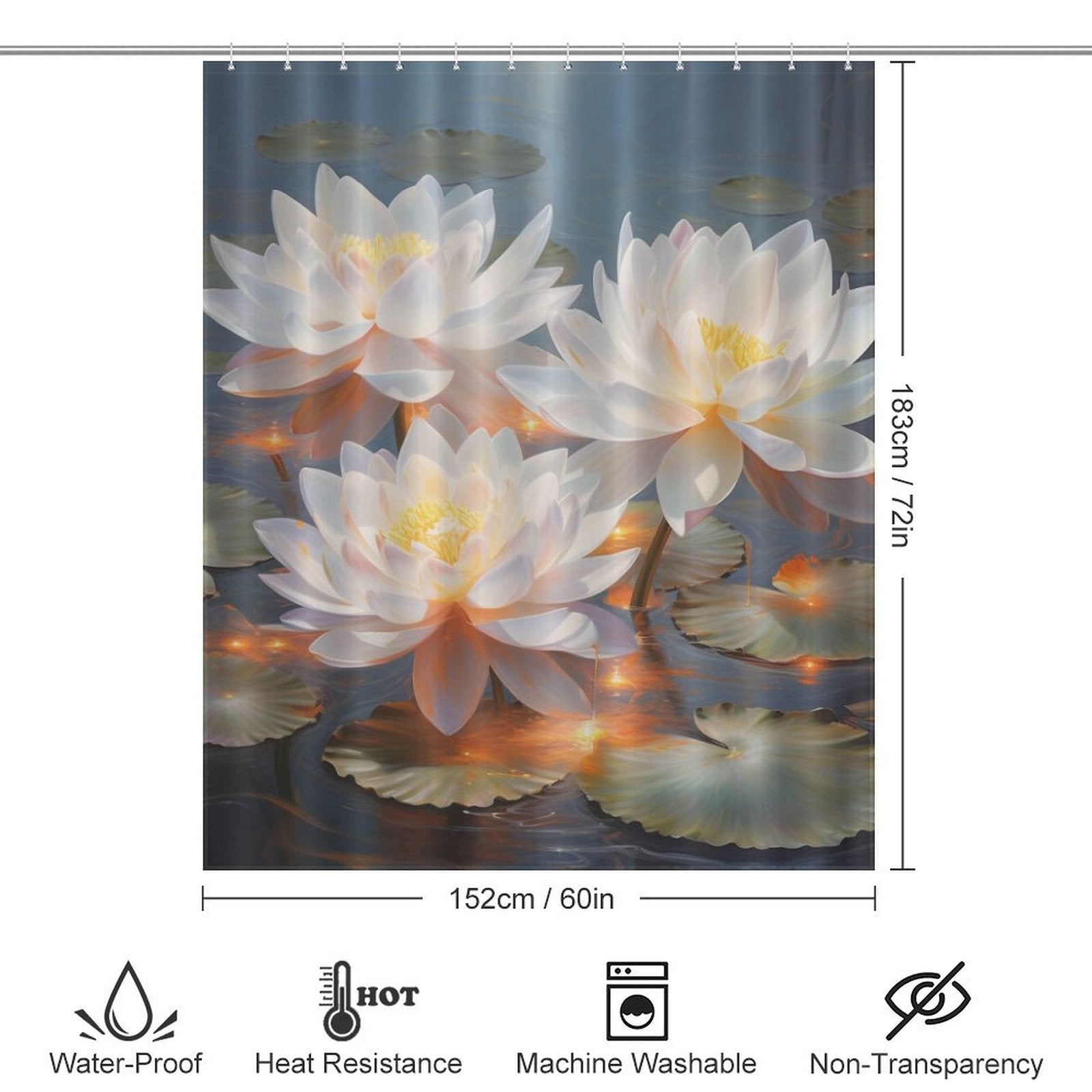 Elegant Lotus Shower Curtain