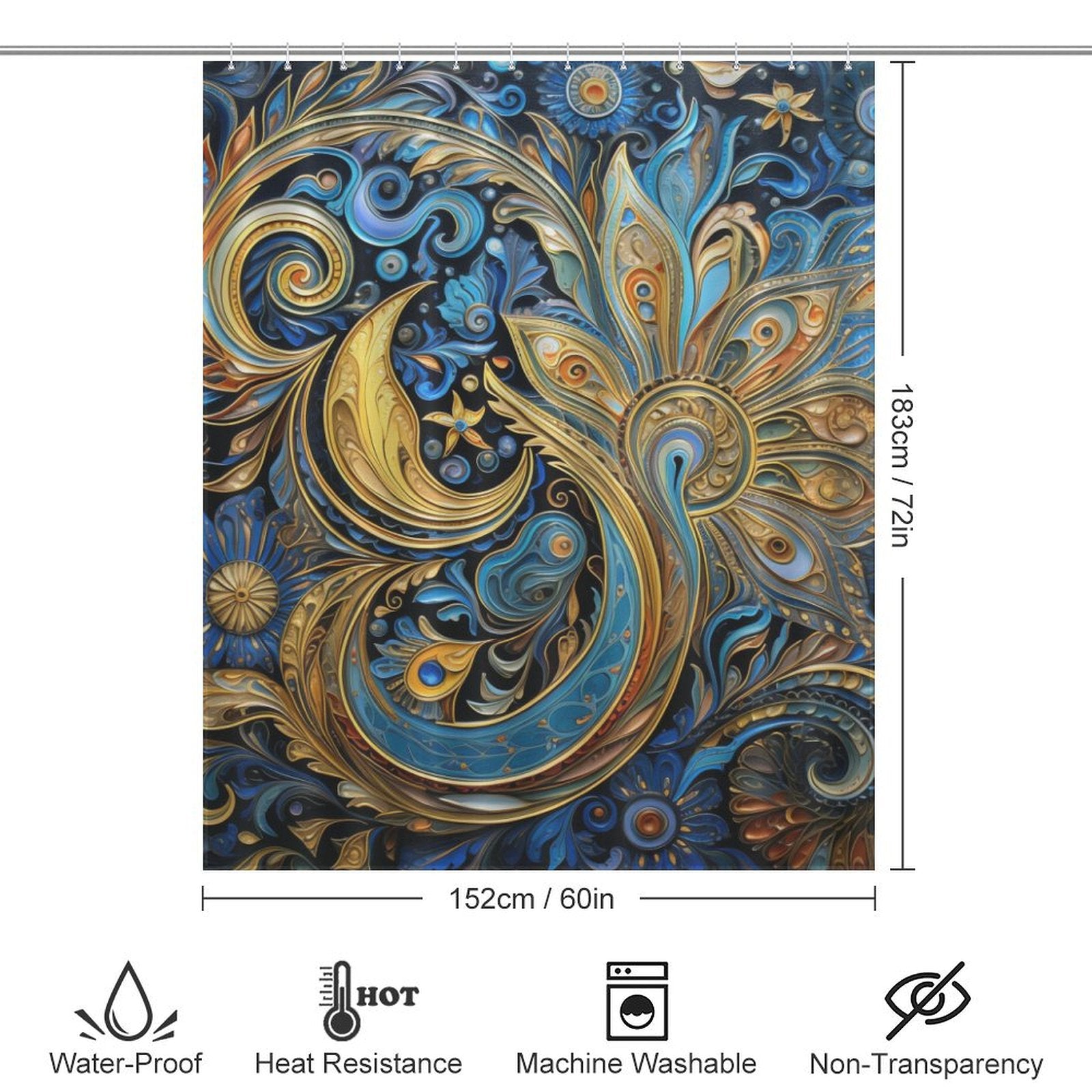 Elegant Paisley Shower Curtain