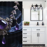 Elegant Purple and Black Shower Curtain