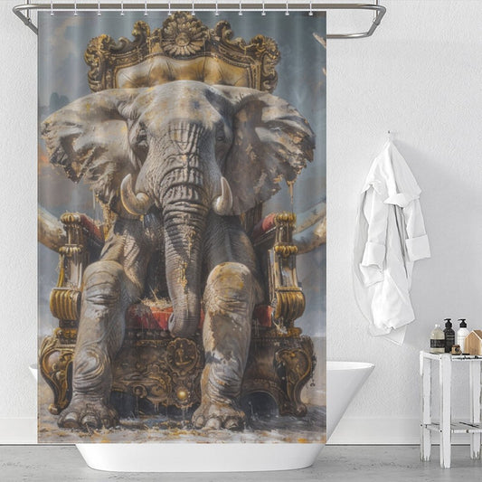 Elephant Sitting on Chair Shower Curtain