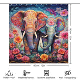 Two 3D Watercolor Elephant Shower Curtains by Cotton Cat.