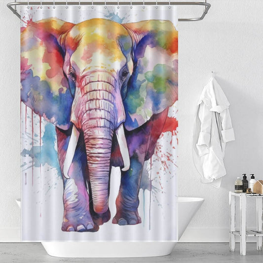 A Watercolor Elephant Shower Curtain from Cotton Cat.