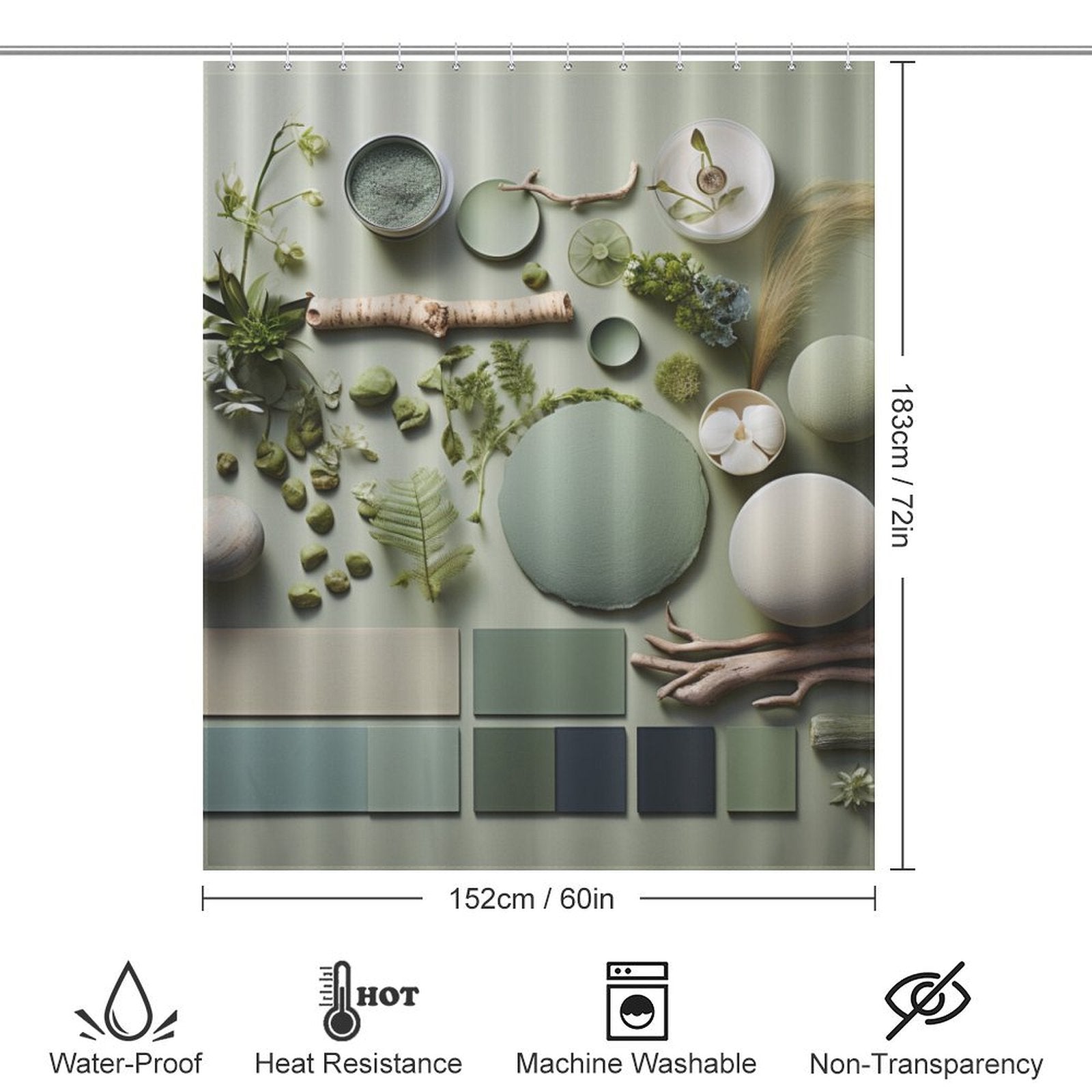 Emerald Green Shower Curtain Luxury