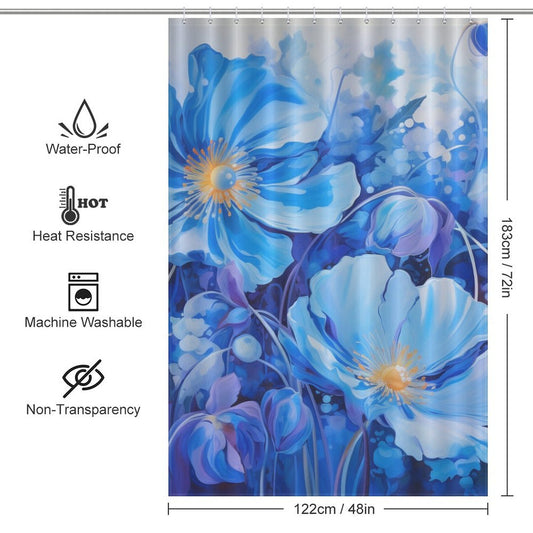 Energetic Blue Shower Curtain