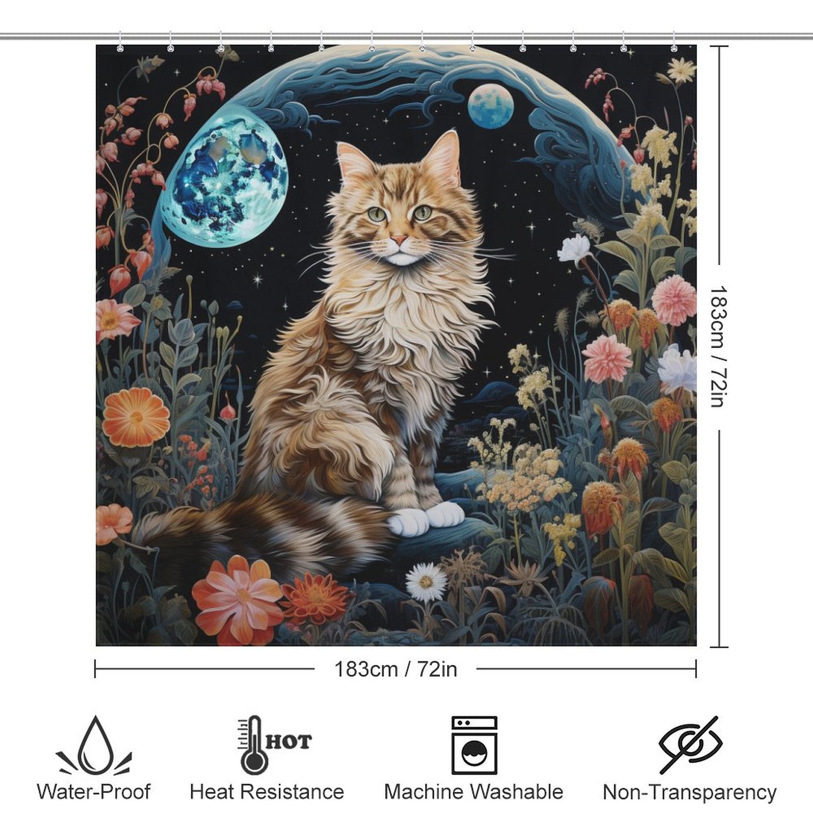 EnigmaticCharm Cat Shower Curtain