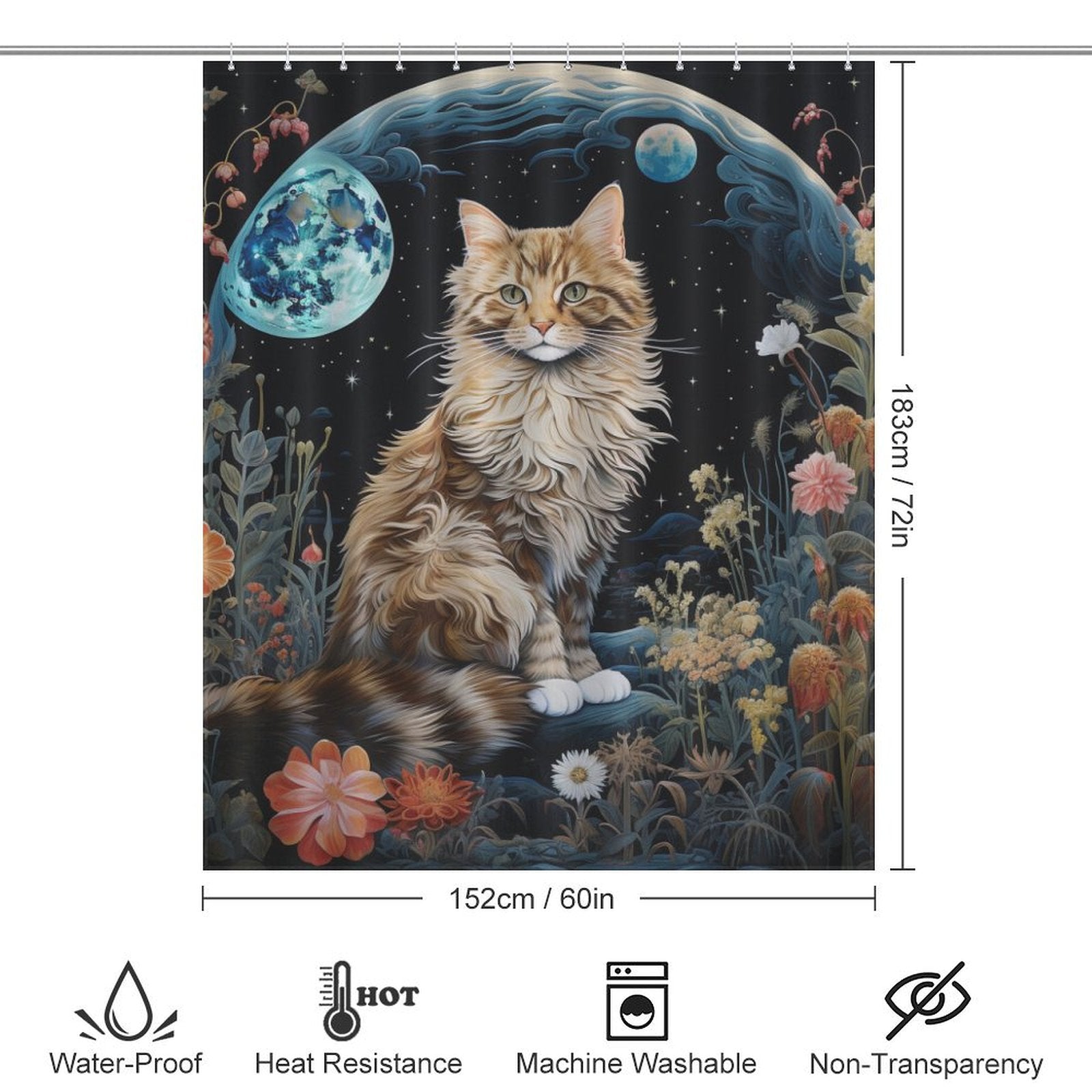 EnigmaticCharm Cat Shower Curtain