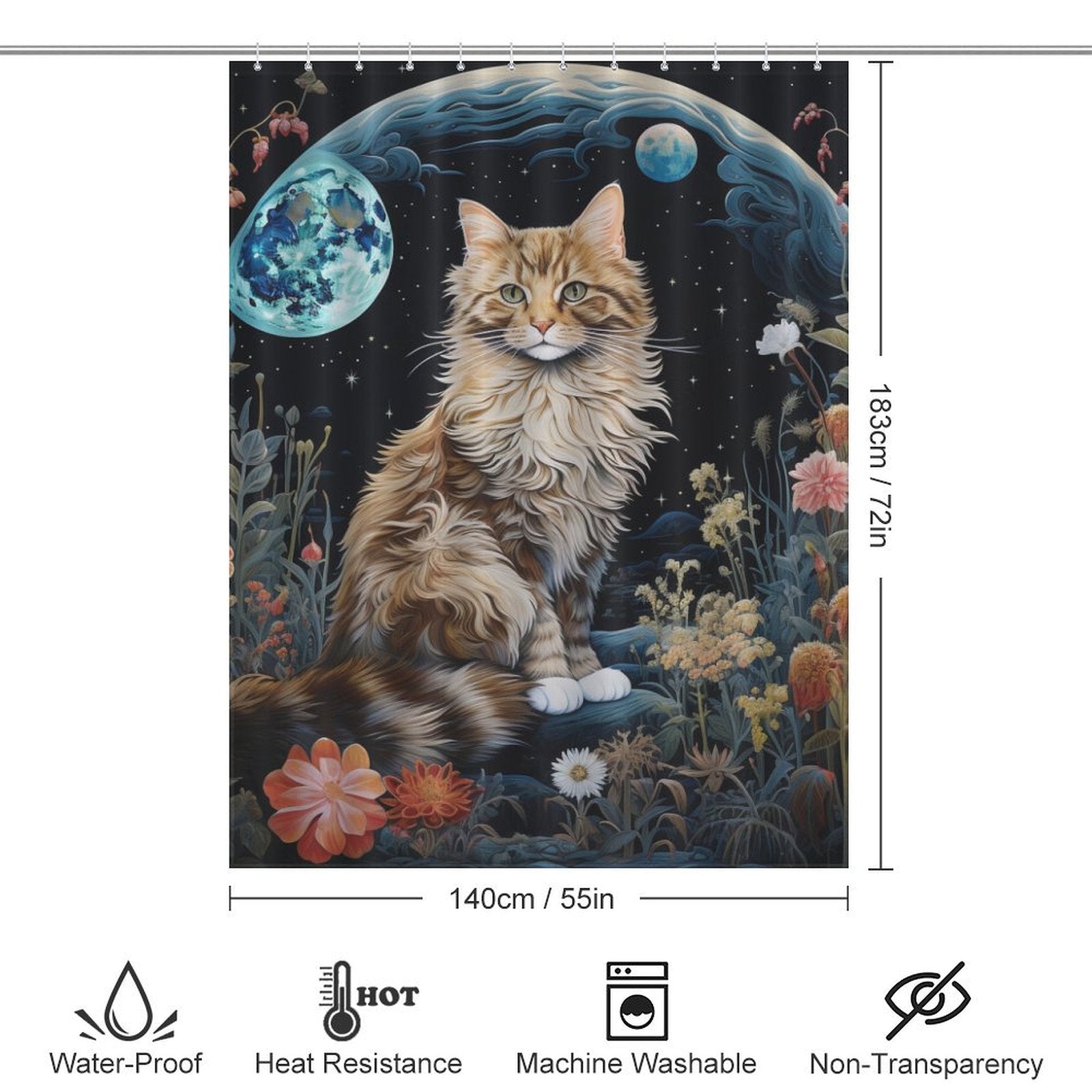 EnigmaticCharm Cat Shower Curtain