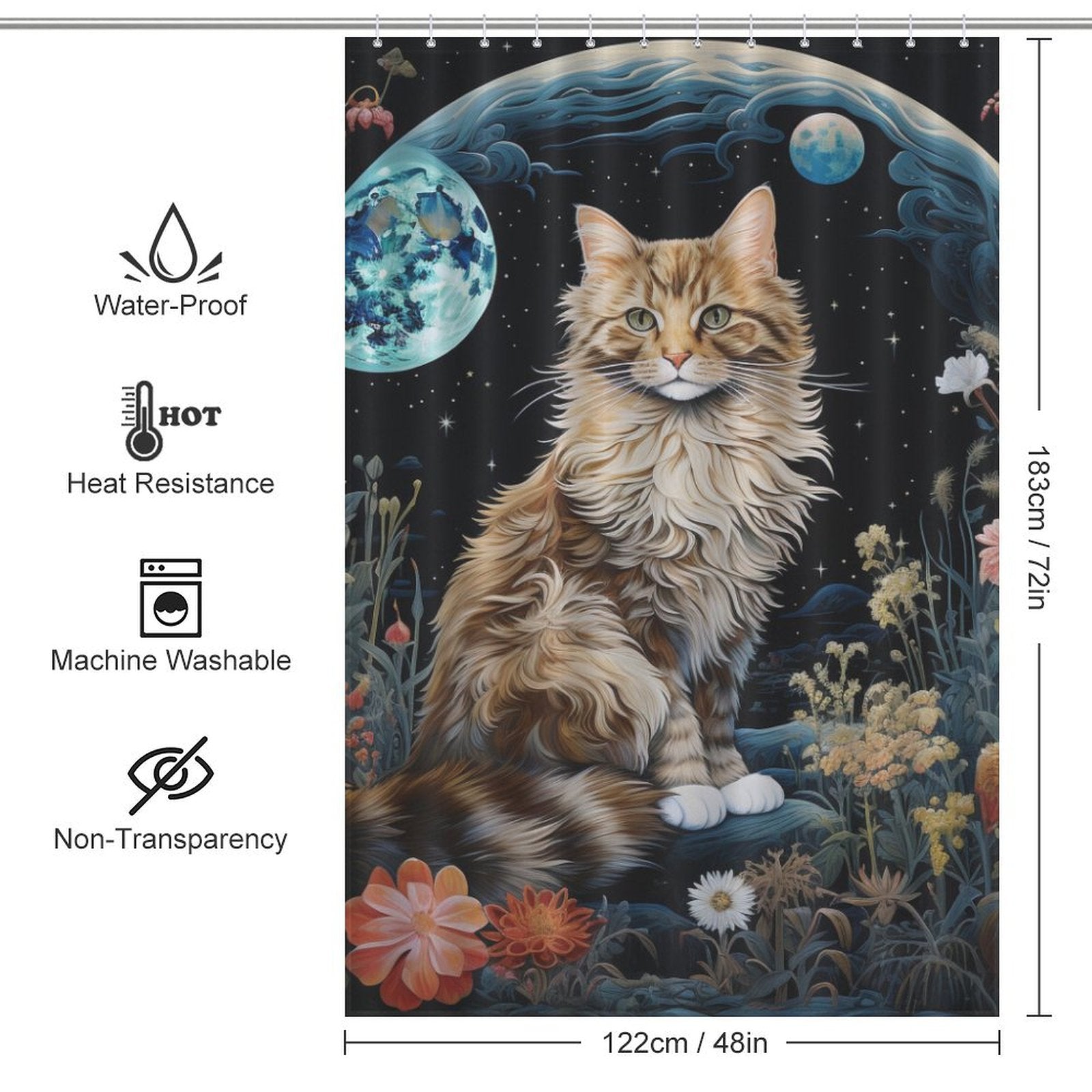 EnigmaticCharm Cat Shower Curtain