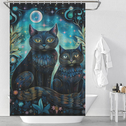 EtherealFelineVibe Cat Shower Curtain