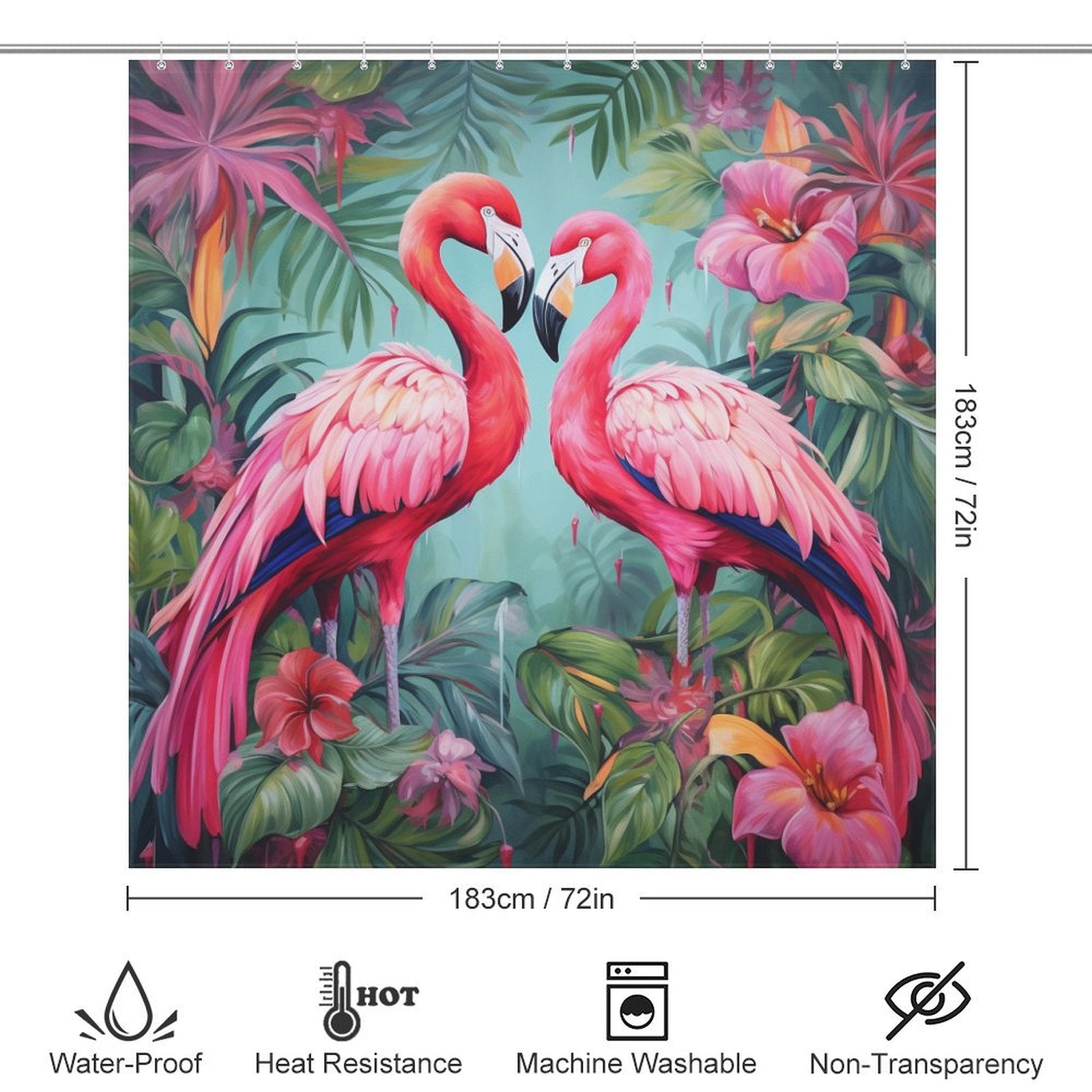 Exotic Avian Vibes Flamingo Shower Curtain