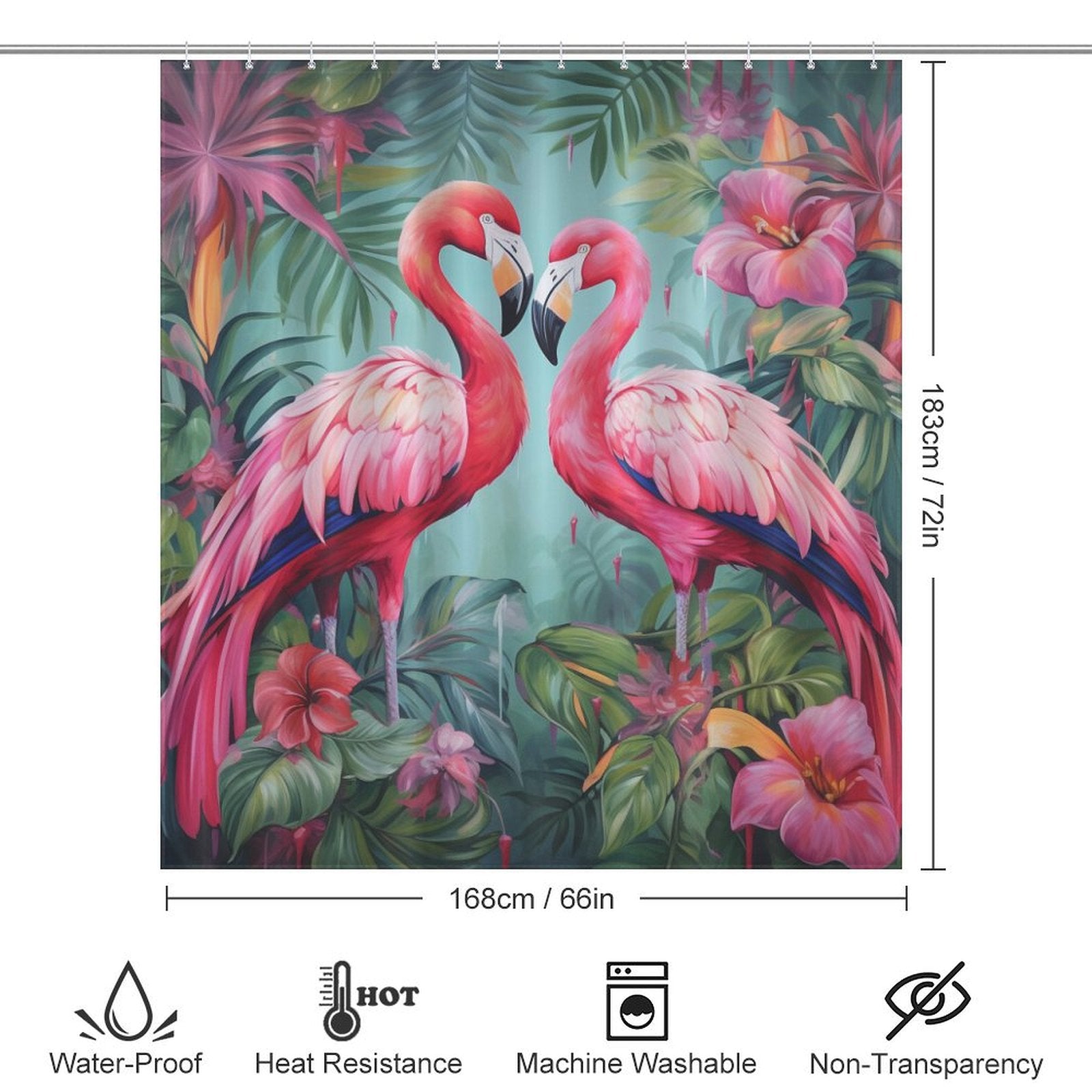 Exotic Avian Vibes Flamingo Shower Curtain