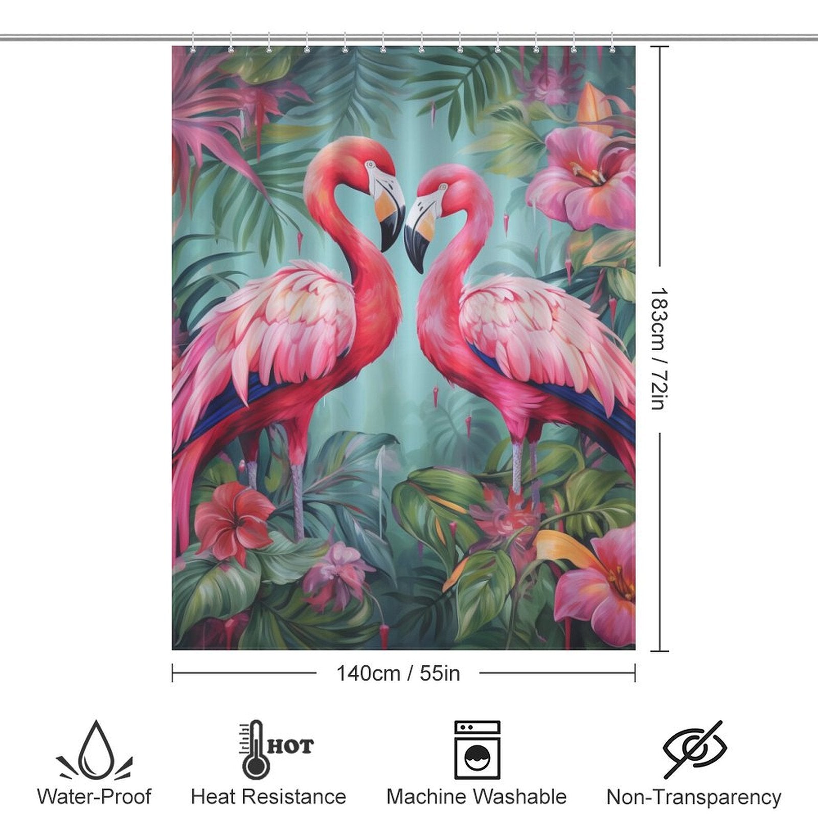 Exotic Avian Vibes Flamingo Shower Curtain