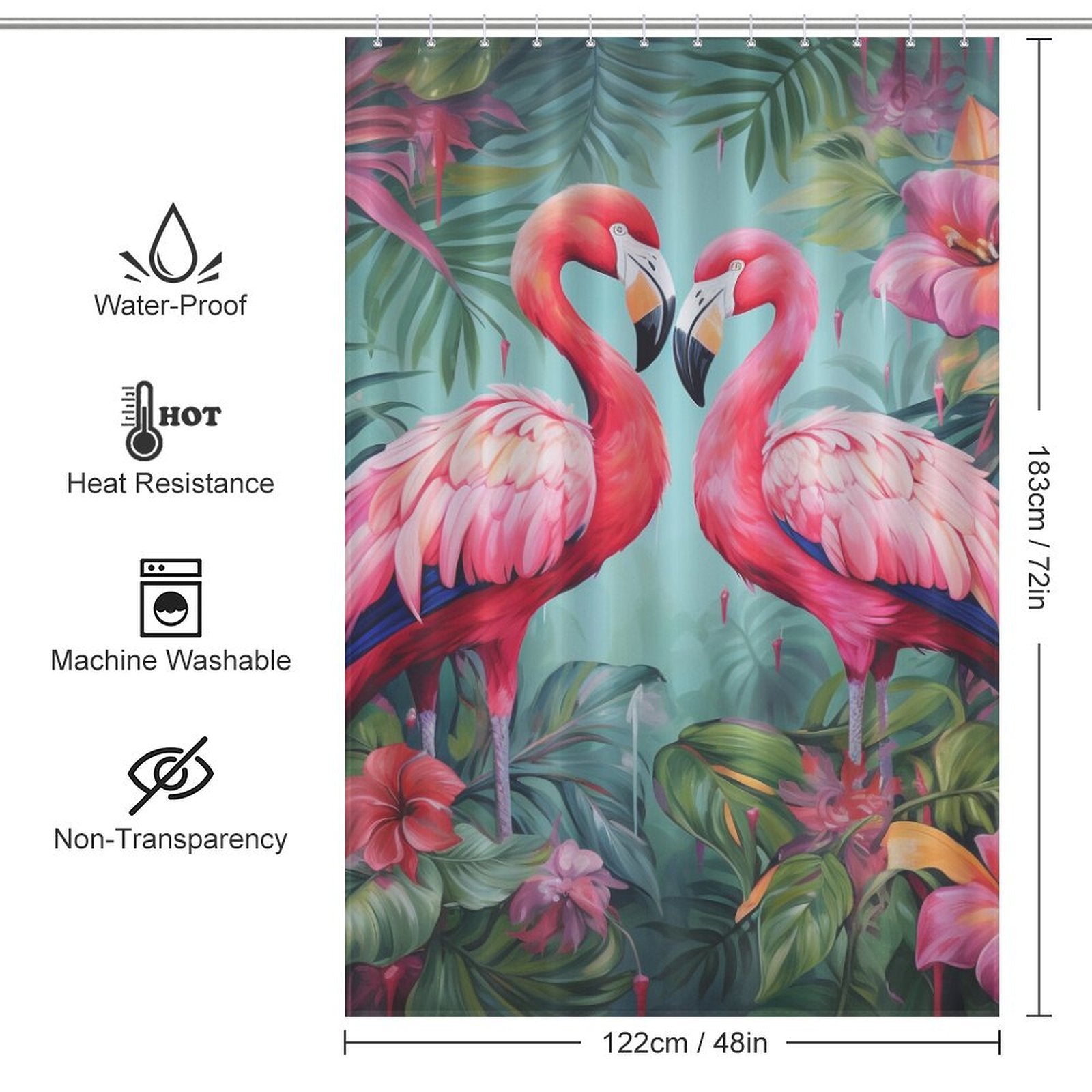 Exotic Avian Vibes Flamingo Shower Curtain