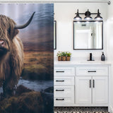 Farmhouse Flair Highland Cow Shower Curtain,