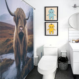 Farmhouse Flair Highland Cow Shower Curtain,