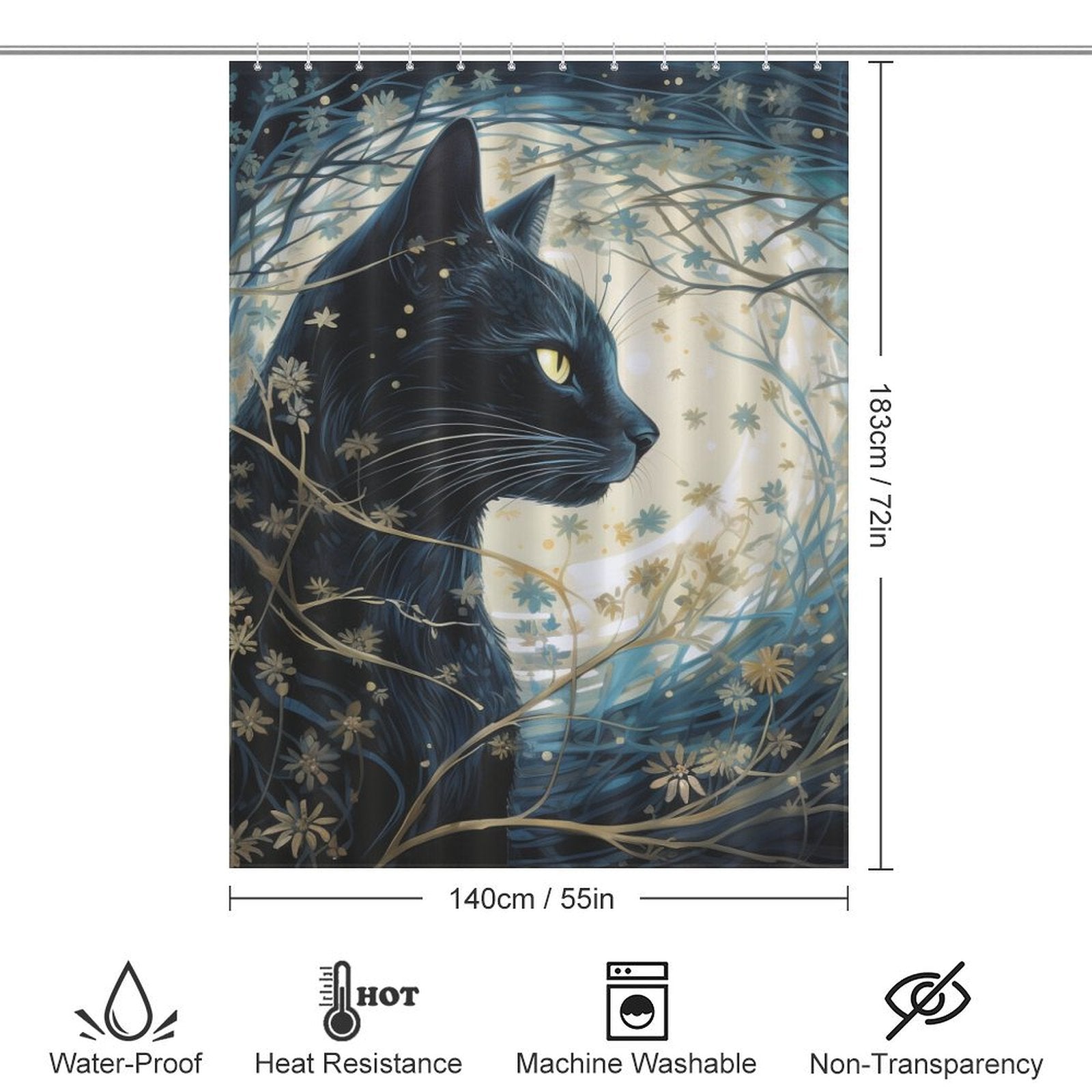 FelineSpiritArt Cat Shower Curtain