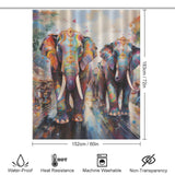 Festive Happy Elephant Shower Curtain