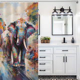 Festive Happy Elephant Shower Curtain