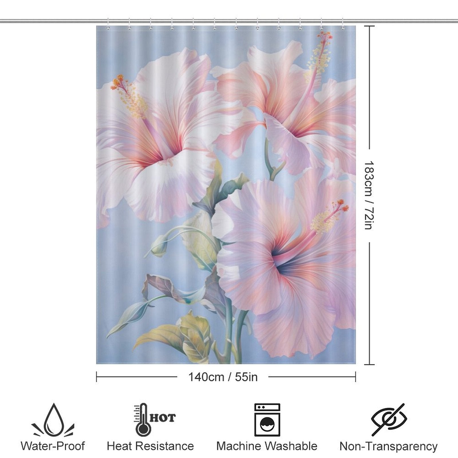 FloralDance Hibiscus Shower Curtain
