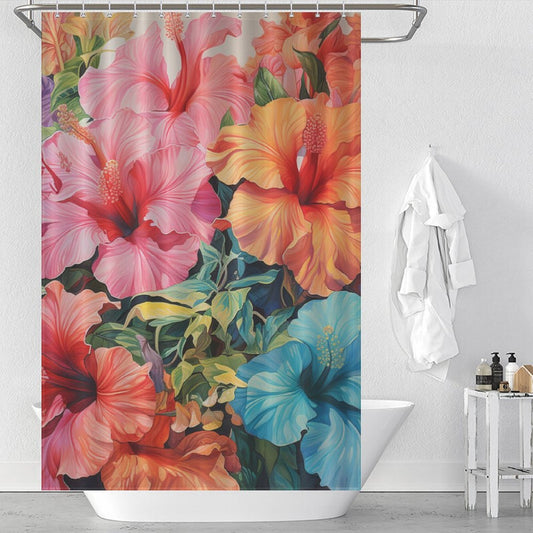 FloralWhispers Hibiscus Shower Curtain