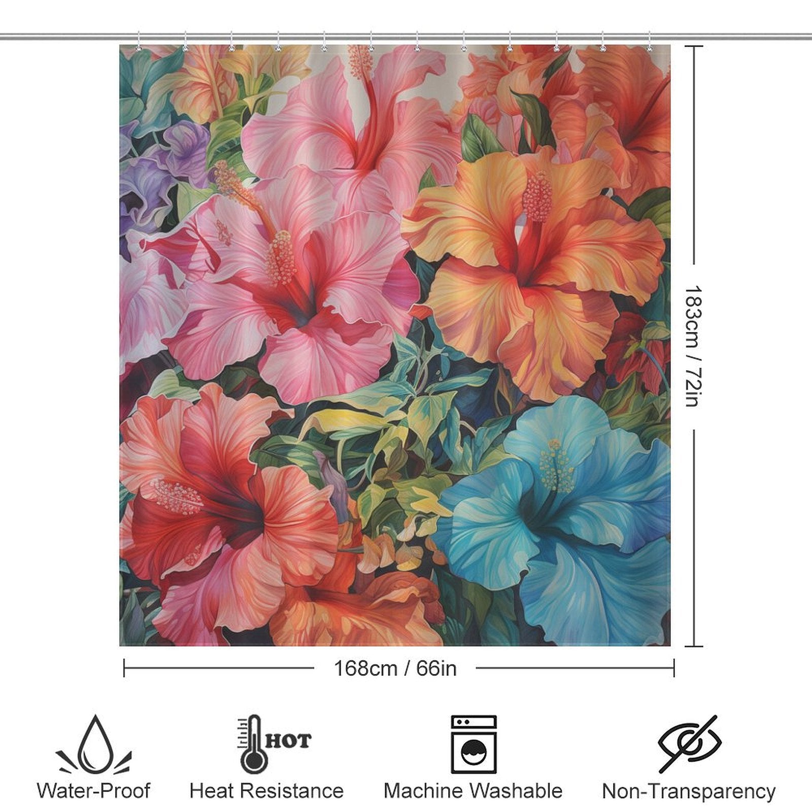 FloralWhispers Hibiscus Shower Curtain