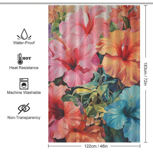 FloralWhispers Hibiscus Shower Curtain